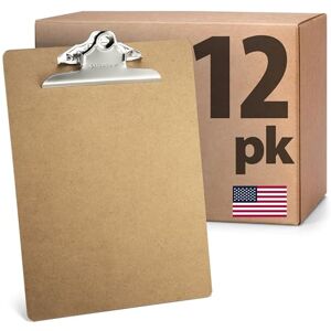 Officemate Letter Size Wood Clipboards, 6 Inch Clip, 12 Pack Clipboard, Brown (83712) Officemate Letter Size Wood Clipboards, 6 Inch Clip, 12 Pack Clipboard, Brown (83712)