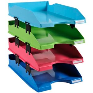 Exacompta Ref 1131928SETD 1928 Collection Letter Tray Set 346 x 254 x 243mm in Size, Suitable for A4+ Documents, 4 Trays with Spacers, Stackable Exacompta Ref 1131928SETD 1928 Collection Letter Tray Set 346 x 254 x 243mm in Size, Suitable for A4+ Documents, 4 Trays with Spacers, Stackable