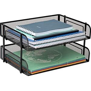 Mind Reader ESTACK2-BLK 2 Piece Stackable Letter Tray, Desk, Document Holder, Magazine Storage, Desktop File Organizer, Black Mind Reader ESTACK2-BLK 2 Piece Stackable Letter Tray, Desk, Document Holder, Magazine Storage, Desktop File Organizer, Black