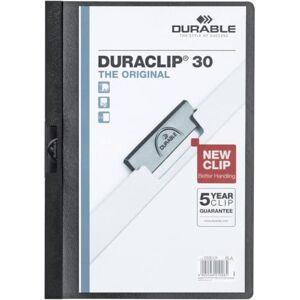 Durable DURACLIP 30 A4 Clip Folder Holds Up to 30 Sheets of A4 Paper Strong Metal Sprung Clip Pack of 25 Black Colour Folders for Organising Documents Durable DURACLIP 30 A4 Clip Folder Holds Up to 30 Sheets of A4 Paper Strong Metal Sprung Clip Pack of 25 Black Colour Folders for Organising Documents