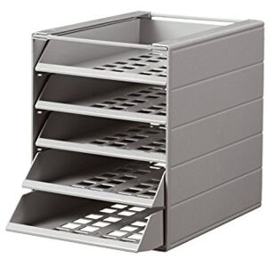 Durable Ideal Box Basic 1712003050 Storage Box with 5 Letter Trays C4 Grey Durable Ideal Box Basic 1712003050 Storage Box with 5 Letter Trays C4 Grey