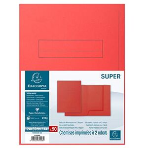 Exacompta Ref 335008E Super 210 Printed 2-Flap Folders 240 x 320mm in Size, Suitable for Holding A4 Documents, 210gsm Card, Pre-Printed Red (Pack of 50) Exacompta Ref 335008E Super 210 Printed 2-Flap Folders 240 x 320mm in Size, Suitable for Holding A4 Documents, 210gsm Card, Pre-Printed Red (Pack of 50)