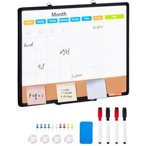 VEVOR 24"x 18" Monthly Calendar Whiteboard & Cork Board Combo with Aluminum Frame – 2-in-1 Magnetic Dry Erase Bulletin Board for Wall Mount – Ideal for School, Home, Office VEVOR 24"x 18" Monthly Calendar Whiteboard & Cork Board Combo with Aluminum Frame – 2-in-1 Magnetic Dry Erase Bulletin Board for Wall Mount – Ideal for School, Home, Office