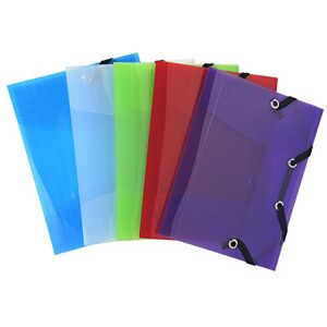 Exacompta Ref 50700E Elasticated 3-Flap Folder Suitable for A4 Documents, Translucent 0.5mm Polypropylene, Easy Identification Assorted Colours (Pack of 25) Exacompta Ref 50700E Elasticated 3-Flap Folder Suitable for A4 Documents, Translucent 0.5mm Polypropylene, Easy Identification Assorted Colours (Pack of 25)