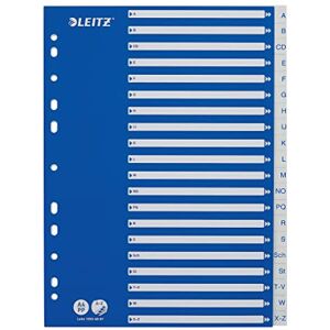Leitz A4 A-Z Index, Heavy Duty Plastic and Cardboard, Blue/White Leitz A4 A-Z Index, Heavy Duty Plastic and Cardboard, Blue/White