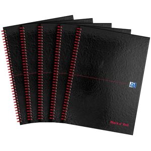 Black n' Red Oxford A4 Perforated Glossy Hardback Wirebound Ruled Notebook, Pack of 5 Black n' Red Oxford A4 Perforated Glossy Hardback Wirebound Ruled Notebook, Pack of 5