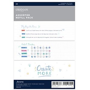 Filofax A4 Clipbook Assorted Paper Pack Refill Filofax A4 Clipbook Assorted Paper Pack Refill