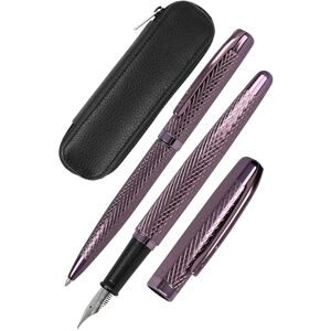 Online Set Eleganza Fountain Pen & Ballpen & Leather Case I Colour: Bordeaux I Nib Size M I Metal Clip I Retractable Biro I Fountain-Pen for Standard Ink Cartridges Or Converter I In Gift Box Online Set Eleganza Fountain Pen & Ballpen & Leather Case I Colour: Bordeaux I Nib Size M I Metal Clip I Retractable Biro I Fountain-Pen for Standard Ink Cartridges Or Converter I In Gift Box