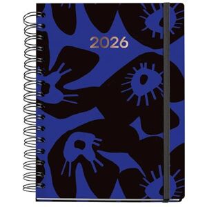 Miquelrius 2026 Day Per Page Diary, Size 160 x 218 mm, Daily Planning, Double Wirebound, Laminated Cardboard Cover, 100 g/m² Paper, 6 Languages, Stickers, Marguerita Collection, Bloom Miquelrius 2026 Day Per Page Diary, Size 160 x 218 mm, Daily Planning, Double Wirebound, Laminated Cardboard Cover, 100 g/m² Paper, 6 Languages, Stickers, Marguerita Collection, Bloom