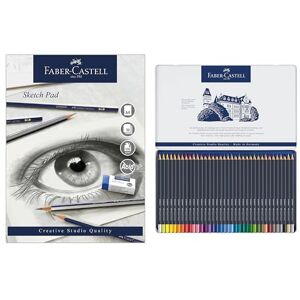 Goldfaber, Colour Pencil Set, Tin Of 36 & Sketch Pad, A4, Gummed Paper Pad 100 GSM, 50 Sheets Goldfaber, Colour Pencil Set, Tin Of 36 & Sketch Pad, A4, Gummed Paper Pad 100 GSM, 50 Sheets