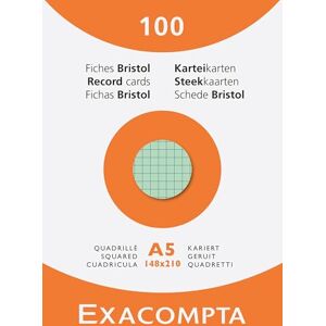 Exacompta Ref 13378E Box of 10 Boxes of 100 Index Cards Squared 5x5 unpunched Format 148 x 210 mm - Assorted Colours Exacompta Ref 13378E Box of 10 Boxes of 100 Index Cards Squared 5x5 unpunched Format 148 x 210 mm - Assorted Colours