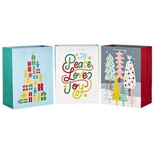 Hallmark Assorted Christmas Extra Large 17" Gift Bags, 3 Designs Trees, Jumbo, Bright and Bold Bundle Hallmark Assorted Christmas Extra Large 17" Gift Bags, 3 Designs Trees, Jumbo, Bright and Bold Bundle