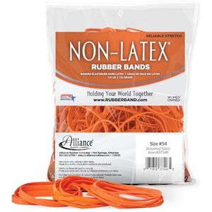 Alliance Rubber 37548#54 Assorted Non-Latex Rubber Bands, 1/4 lb Poly Bag Contains #19, #33, #64 (3 1/2" x 1/16", 3 1/2" x 1/8", 3 1/2" x 1/4", Orange) Alliance Rubber 37548#54 Assorted Non-Latex Rubber Bands, 1/4 lb Poly Bag Contains #19, #33, #64 (3 1/2" x 1/16", 3 1/2" x 1/8", 3 1/2" x 1/4", Orange)