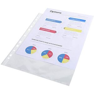 Exacompta Pack of 100 perforated A4 pockets in smooth polypropylene 6/100e crystal-transparent Exacompta Pack of 100 perforated A4 pockets in smooth polypropylene 6/100e crystal-transparent