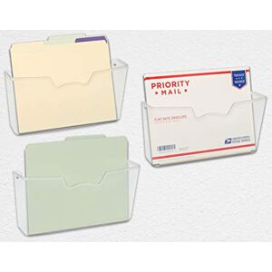 Simple Houseware 3 Pack Clear Single Pocket Wall Mount File Holder Simple Houseware 3 Pack Clear Single Pocket Wall Mount File Holder