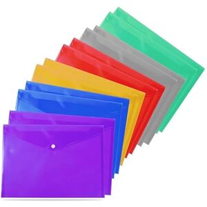 G4GADGET 50 A4 / Foolscap Document Plastic Wallets Bright Transparent Popper Wallet/Paper Wallets Assorted Colours G4GADGET 50 A4 / Foolscap Document Plastic Wallets Bright Transparent Popper Wallet/Paper Wallets Assorted Colours