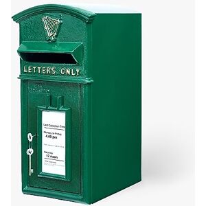 Assorted Collections ACL Irish Green Mail Box with Lock – Wall Mount/Pillar Mount Post Box – Lockable Postage Box – Durable Cast Iron Post Office Box Assorted Collections ACL Irish Green Mail Box with Lock – Wall Mount/Pillar Mount Post Box – Lockable Postage Box – Durable Cast Iron Post Office Box