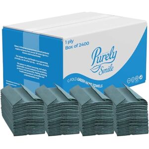Blake & White C Fold 1 Ply Green Paper Towels Purely Smile Disposable Hand Towels for Dispenser Ideal for Kitchens, Restrooms, Offices, and Commercial Use Pack of 2400 Blake & White C Fold 1 Ply Green Paper Towels Purely Smile Disposable Hand Towels for Dispenser Ideal for Kitchens, Restrooms, Offices, and Commercial Use Pack of 2400