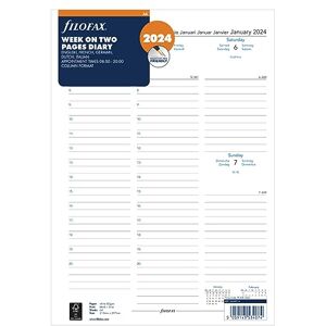 Filofax A4 Week on Two Pages 5 Language Appointments 2024 Diary, White Filofax A4 Week on Two Pages 5 Language Appointments 2024 Diary, White
