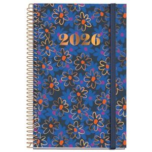 Miquelrius 2026 Day to a Page Diary, Similar A6+ (117 x 182 mm), Daily Planning, Hard Cardboard Cover, Spiral, Elastic Closure, Paper 80 g/m², ES-EN-PT, Daisies Miquelrius 2026 Day to a Page Diary, Similar A6+ (117 x 182 mm), Daily Planning, Hard Cardboard Cover, Spiral, Elastic Closure, Paper 80 g/m², ES-EN-PT, Daisies