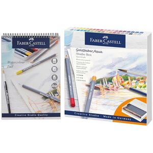 Goldfaber Aqua, Watercolour Pencils, Set Of 38 & Watercolour Pad, A4, Spiral Bound Paper, 190 GSM, 15 Sheets Goldfaber Aqua, Watercolour Pencils, Set Of 38 & Watercolour Pad, A4, Spiral Bound Paper, 190 GSM, 15 Sheets