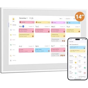 Dragon 14 Inch Digital Calendar Wall 1920 x 1080 FHD Electronic Wall Calendar Family Planner with 32GB Memory and Wall Mount, Touchscreen Intelligent Desk Calendar, White Dragon 14 Inch Digital Calendar Wall 1920 x 1080 FHD Electronic Wall Calendar Family Planner with 32GB Memory and Wall Mount, Touchscreen Intelligent Desk Calendar, White