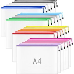 NORTHERN BROTHERS 24PCS Plastic Wallets Folders A4 Zip Wallet Plastic Wallet A4 Zip Lock Bags Document Folder Extra Thick Mesh Zipper Bag for Office School Home Travel Storage NORTHERN BROTHERS 24PCS Plastic Wallets Folders A4 Zip Wallet Plastic Wallet A4 Zip Lock Bags Document Folder Extra Thick Mesh Zipper Bag for Office School Home Travel Storage