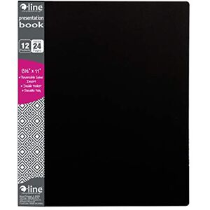 C-LINE 24-Pocket Bound Sheet Protector Presentation Book, 48-Page Capacity, for 8.5 x 11-Inch Inserts, Black (33240) C-LINE 24-Pocket Bound Sheet Protector Presentation Book, 48-Page Capacity, for 8.5 x 11-Inch Inserts, Black (33240)