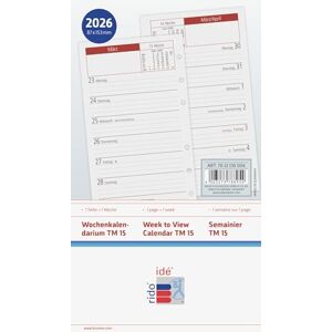 rido/idé Weekly Replacement Calendar Mod. TM 15 2026 87 x 153 mm rido/idé Weekly Replacement Calendar Mod. TM 15 2026 87 x 153 mm