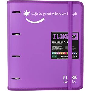 Grafoplás 88101869 4 Ring Binder with Refill, A4, Lavender, Semi-Rigid Polypropylene, Includes Dividers, Carpebook Like Grafoplás 88101869 4 Ring Binder with Refill, A4, Lavender, Semi-Rigid Polypropylene, Includes Dividers, Carpebook Like