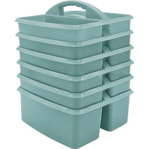 Teacher Created Resources Calming Blue Portable Plastic Storage Caddy 6-Pack for Classrooms, Kids Room, and Office Organization, 3 Compartments Teacher Created Resources Calming Blue Portable Plastic Storage Caddy 6-Pack for Classrooms, Kids Room, and Office Organization, 3 Compartments