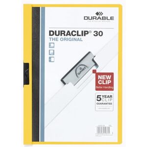 Durable DURACLIP 30 A4 Clip Folder Holds Up to 30 Sheets of A4 Paper Strong Metal Sprung Clip Pack of 25 Yellow Colour Folders for Organising Documents Durable DURACLIP 30 A4 Clip Folder Holds Up to 30 Sheets of A4 Paper Strong Metal Sprung Clip Pack of 25 Yellow Colour Folders for Organising Documents