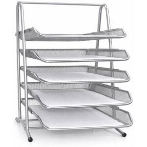 SHINE 5 Tier Office Filing Trays Holder A4 Document Letter Paper Wire Mesh Storage Organizer/Document Tray Black or Silver SHINE 5 Tier Office Filing Trays Holder A4 Document Letter Paper Wire Mesh Storage Organizer/Document Tray Black or Silver