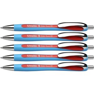 Schneider 132502 Slider Rave XB Ballpoint Pen (Line Width: XB, Made in Germany) Pack of 5 Red Ink Schneider 132502 Slider Rave XB Ballpoint Pen (Line Width: XB, Made in Germany) Pack of 5 Red Ink