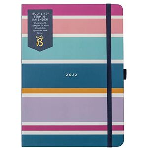 Busy B BusyB Busy Life Diary from January to December 2022 Striped Design A5 Weekly Planner with Double Diary, Pen Holder and Pockets (German Language),3578 Busy B BusyB Busy Life Diary from January to December 2022 Striped Design A5 Weekly Planner with Double Diary, Pen Holder and Pockets (German Language),3578