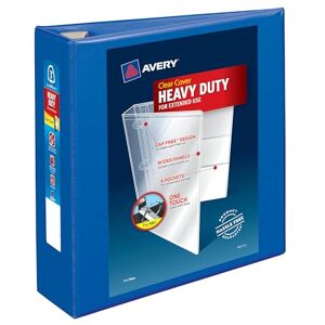 Avery Heavy-Duty View 3 Ring Binder, 3" One Touch EZD Rings, 1 Pacific Blue Binder (79811) Avery Heavy-Duty View 3 Ring Binder, 3" One Touch EZD Rings, 1 Pacific Blue Binder (79811)