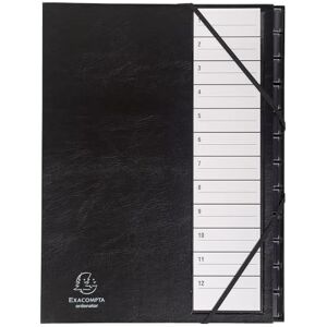 Exacompta Ref 625665E Harmonika Multipart File 235 x 335mm in Size, Suitable for Storing A4 Documents, 300gsm Genuine Pressboard, Expanding Spine, 12 Sections (numbered 1-12) Black Exacompta Ref 625665E Harmonika Multipart File 235 x 335mm in Size, Suitable for Storing A4 Documents, 300gsm Genuine Pressboard, Expanding Spine, 12 Sections (numbered 1-12) Black