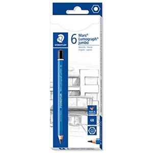 STAEDTLER Mars Lumograph Jumbo 100J-6B Graphite Pencil Large Module Box 6 Grade 6B STAEDTLER Mars Lumograph Jumbo 100J-6B Graphite Pencil Large Module Box 6 Grade 6B