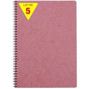 Clairefontaine 781456CPack Age Bag Collection Set of 5 Antique Pink Spiral Notebooks A4 21x29.7 cm 100 Margined Lined Pages 90 g White Paper Leather Grain Glossy Card Cover Clairefontaine 781456CPack Age Bag Collection Set of 5 Antique Pink Spiral Notebooks A4 21x29.7 cm 100 Margined Lined Pages 90 g White Paper Leather Grain Glossy Card Cover