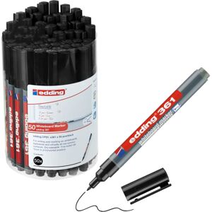 edding 361 whiteboard marker black 50 whiteboard pens round tip 1 mm whiteboard pen dry wipe for whiteboards, flipcharts, pinboards, magnetic and memo boards sketchnotes refillable edding 361 whiteboard marker black 50 whiteboard pens round tip 1 mm whiteboard pen dry wipe for whiteboards, flipcharts, pinboards, magnetic and memo boards sketchnotes refillable