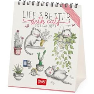 LEGAMI 2026 Desk Calendar, Sketchy Cats Desk Calendar, 12 Months and Yearly Planner in English, Zodiac Signs, International Holidays, 12 x 14.5 cm LEGAMI 2026 Desk Calendar, Sketchy Cats Desk Calendar, 12 Months and Yearly Planner in English, Zodiac Signs, International Holidays, 12 x 14.5 cm
