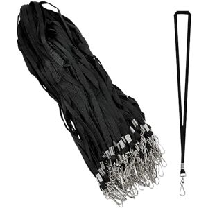 Dragon Premium Flat Lanyards with Metal Swivel J Hook for ID Card Badge Holder, Black, Pack of 100 Dragon Premium Flat Lanyards with Metal Swivel J Hook for ID Card Badge Holder, Black, Pack of 100