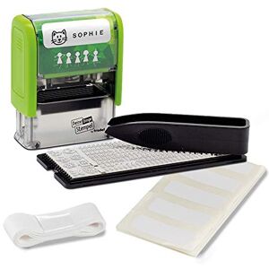 Trodat Stamp Your Things for Children, Stamp Set to Design Yourself 3 Lines, German, Self-Inking Textile Stamps Machine Washable, 38 x 14 mm, Black Imprint, Includes Accessories Trodat Stamp Your Things for Children, Stamp Set to Design Yourself 3 Lines, German, Self-Inking Textile Stamps Machine Washable, 38 x 14 mm, Black Imprint, Includes Accessories