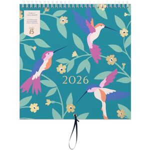 Busy B 2026 Wall Calendar Family Calendar, Birds Design with 5 Columns & Storage Pockets Monthly 2026 Calendar for Busy Families with Colour-Coded Stickers 23.5 x 25.5cm Busy B 2026 Wall Calendar Family Calendar, Birds Design with 5 Columns & Storage Pockets Monthly 2026 Calendar for Busy Families with Colour-Coded Stickers 23.5 x 25.5cm