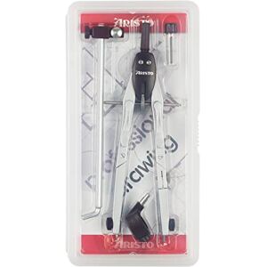 Aristo AR55448 College Compass Set (2 Joints, Max. Diameter of Drawing Circles 520 mm, Includes Extension Rod, Adapter and Compass Refills) Silver Wine Red Aristo AR55448 College Compass Set (2 Joints, Max. Diameter of Drawing Circles 520 mm, Includes Extension Rod, Adapter and Compass Refills) Silver Wine Red