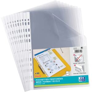 Oxford Elba Punched Pockets Clear for Documents Large Format 24 x 32 cm Polypropylene Pack of 50 Oxford Elba Punched Pockets Clear for Documents Large Format 24 x 32 cm Polypropylene Pack of 50