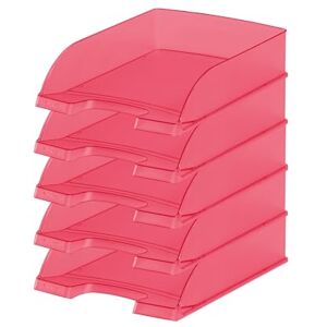 Leitz Letter Tray A4 Frosted Red Pack of 5 Leitz Letter Tray A4 Frosted Red Pack of 5