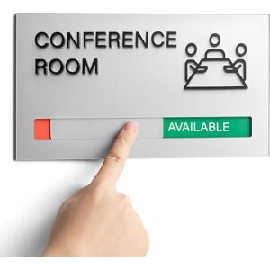 Abudada Conference Room Door Signs for Office, Meeting In Progress Door Sign, In Use Available Slider Indicator Tells Whether Room Vacant Or Occupied Abudada Conference Room Door Signs for Office, Meeting In Progress Door Sign, In Use Available Slider Indicator Tells Whether Room Vacant Or Occupied