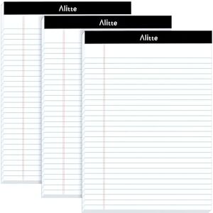 Alitte Legal Notepads 8.5 x 11, Pack of 3 Perforated Wide Ruled Writing Pad Premium Thick Paper, No Ink Bleeding Blank Legal Pads For Home, Office, School, Business 50 Sheets Per Notebook Alitte Legal Notepads 8.5 x 11, Pack of 3 Perforated Wide Ruled Writing Pad Premium Thick Paper, No Ink Bleeding Blank Legal Pads For Home, Office, School, Business 50 Sheets Per Notebook