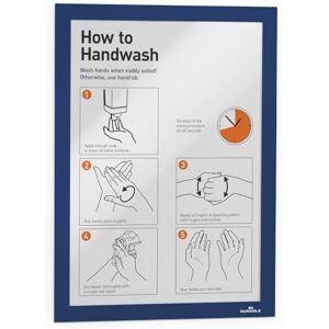 Durable DURAFRAME Self-Adhesive Magnetic Frame A4 Format In Dark Blue Pack of 2 Frames Document Frame for Professional Internal Signage Durable DURAFRAME Self-Adhesive Magnetic Frame A4 Format In Dark Blue Pack of 2 Frames Document Frame for Professional Internal Signage